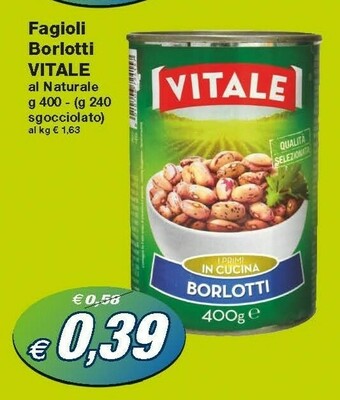 Vitale Fagioli Borlotti Al Naturale 400 G