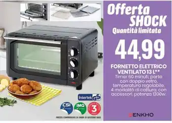Eurospin FORNETTO ELETTRICO VENTILATO 13 L offerta