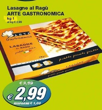 Prix Quality Arte Gastronomica - Lasagne al Ragù Prodotto in Italia 1000 g(ml) offerta