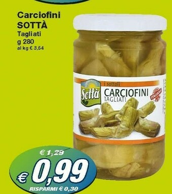 Prix Quality Sottà Carciofini Tagliati 280 G offerta