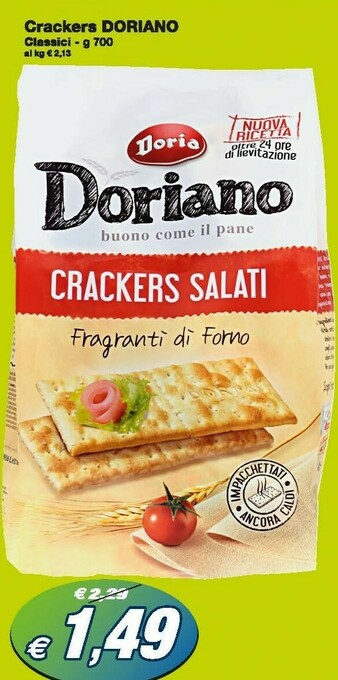 Prix Quality Doria No Cracker Salati 700 G(ml) offerta