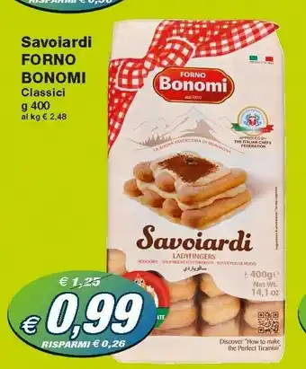 Prix Quality Forno bonomi Savoiardi Ladyfingers 400 G(ml) offerta