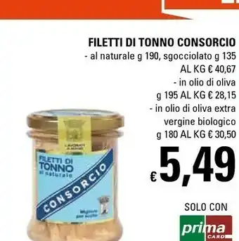 Basko Consorcio Filetti Di Tonno All'Olio Di Oliva 195 G(ml) offerta