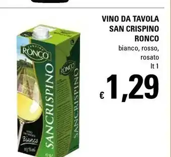 Basko Cantine Ronco - San Crispino Vino Rosso 1000 G(ml) offerta