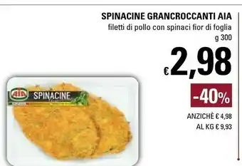 Basko Aia Spinacine Cotoletta Con Pollo E Tacchino E Spinaci In Foglia Spinacine 300 G(ml) offerta