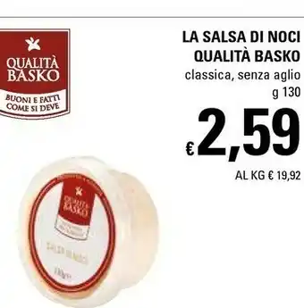 Basko Basko La Salsa Di Noci Classica 130 G offerta
