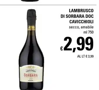 Basko Cavicchioli Lambrusco Di Sorbara Doc Secco offerta