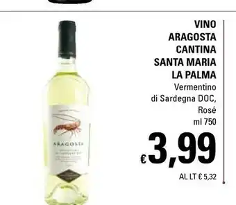 Basko Cantina santa maria la palma Vino Aragosta offerta