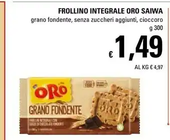 Basko Saiwa Oro Grano Fondente Frollino Integrale Con Gocce Di Cioccolato Fondente 300 G(ml) offerta