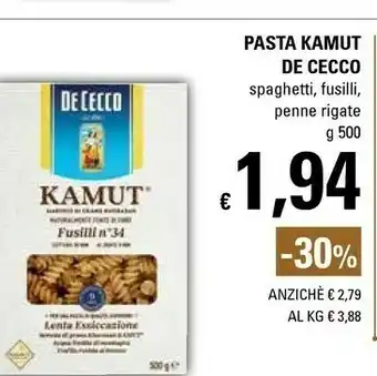 Basko De Cecco Penne Rigate N.41 Kamut 500 G(ml) offerta