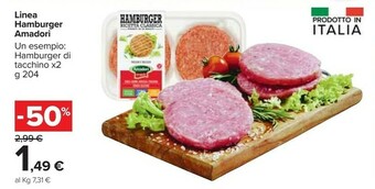 Carrefour Market Amadori Hamburger Di Tacchino offerta