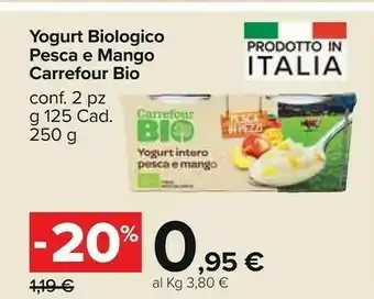 Carrefour Market Carrefour Bio Yogurt Biologico Pesca E Mango offerta