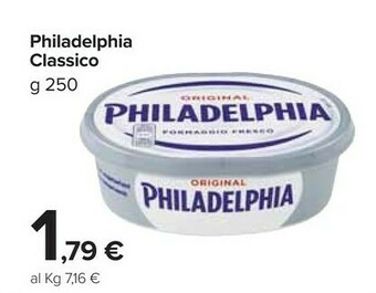 Carrefour Market Mondelez Philadelphia Classico 250 G(ml) offerta