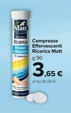Carrefour Market Matt Compresse Effervescenti Ricarica offerta