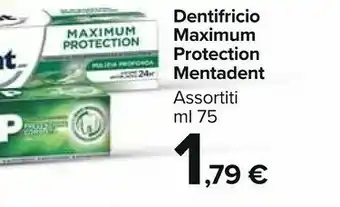 Carrefour Market Mentadent Dentifricio Maximum Protection offerta