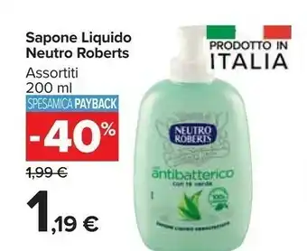 Carrefour Market Neutro Roberts Sapone Liquido 200 Ml offerta