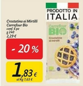 Carrefour Market Carrefour Bio Crostatina Ai Mirtilli offerta