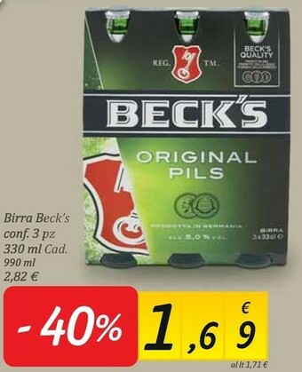 Carrefour Market Beck's - Birra 330 G(ml) offerta