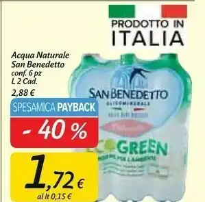 Carrefour Market San Benedetto Acqua Minerale Naturale 2000 G(ml) offerta