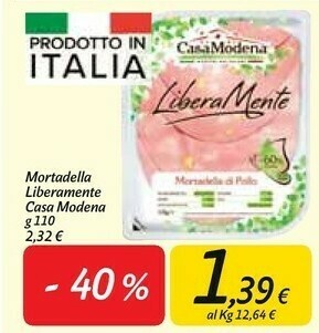 Carrefour Market Casa Modena Mortadella Di Pollo LiberaMente 110 G(ml) offerta