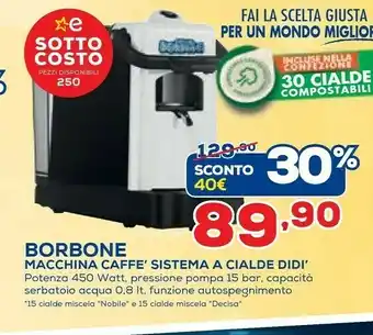 Euronics Caffe borbone Macchina Caffe Sistema A Cialde Didi offerta