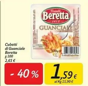 Carrefour Market Beretta Guanciale A Cubetti 100 G(ml) offerta