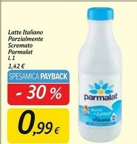 Carrefour Market Parmalat Latte Parzialmente Scremato 1000 G(ml) offerta