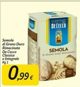 Carrefour De Cecco Semola Di Grano Duro Rimacinata 1000 G(ml) offerta