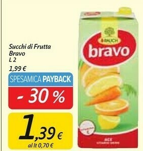 Carrefour Rauch Succhi Di Frutta Bravo Ace 2 L offerta
