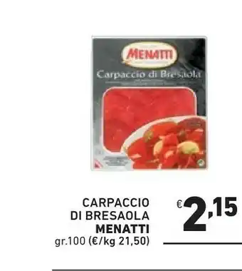 Ok Market Menatti Carpaccio Di Bresaola offerta