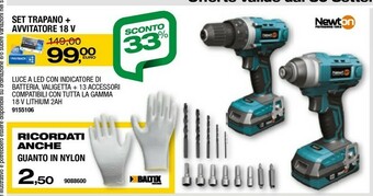 Bricofer Newton Set Trapano + Avvitatore 18v offerta