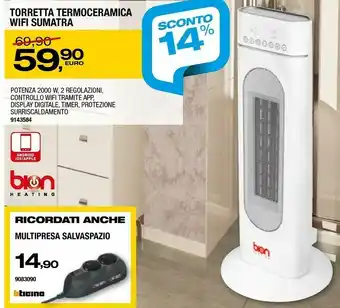 Bricofer Bion Torretta Termoceramica Wifi Sumatra offerta