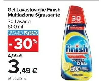 Carrefour Market Finish Gel Lavastoviglie Multiazione Sgrassante offerta