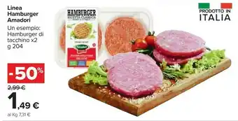 Carrefour Market Amadori Hamburger Di Tacchino 204 G offerta