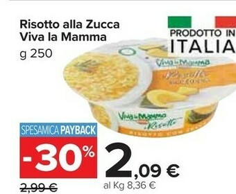 Carrefour Market Beretta Risotto Alla Zucca Viva La Mamma offerta
