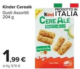 Carrefour Market Kinder CereAlè Nocciola 204 G(ml) offerta