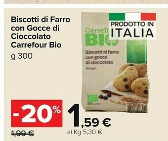 Carrefour Bio Biscotti Di Farro Con Gocce Di Cioccolato