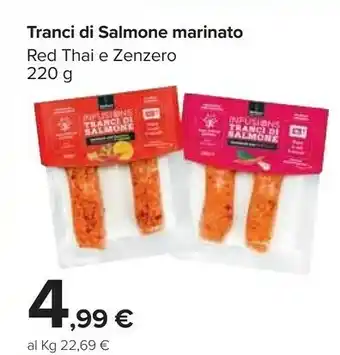 Carrefour Market Tranci Di Salmone Marinato Red Thai 220 G offerta