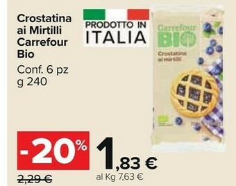 Carrefour Market Carrefour Bio Crostatina Ai Mirtilli offerta
