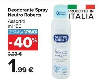 Carrefour Market Neutro Roberts Deodorante Spray offerta