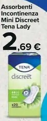 Carrefour Market Tena Assorbenti Incontinenza Mini Discreet Lady offerta