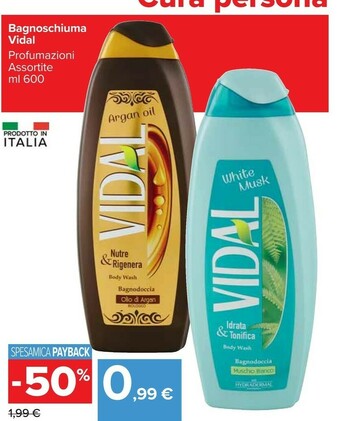 Carrefour Market Vidal Bagnoschiuma Argan Oil offerta
