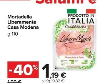 Carrefour Market Casa Modena Mortadella Di Pollo LiberaMente 110 G(ml) offerta