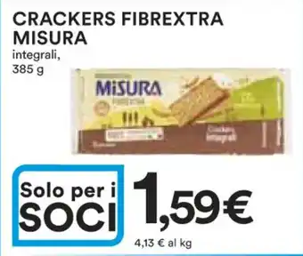 Ipercoop CRACKERS FIBREXTRA MISURA integrali, 385 g offerta