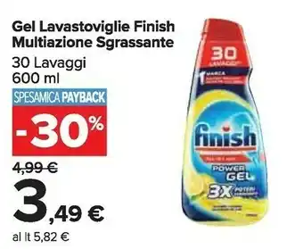 Carrefour Market Finish Gel Lavastoviglie Sgrassante offerta