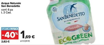 Carrefour Market San Benedetto Acqua Naturale offerta