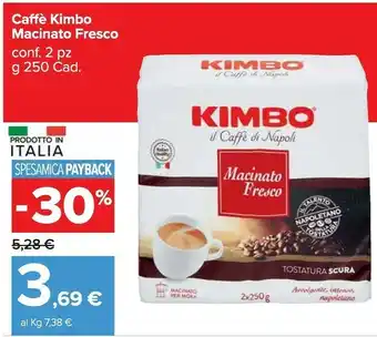 Carrefour Market Kimbo Caffè Macinato Fresco 250 G(ml) offerta