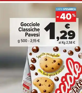 Carrefour Pavesi Gocciole Chocolate 500 G(ml) offerta