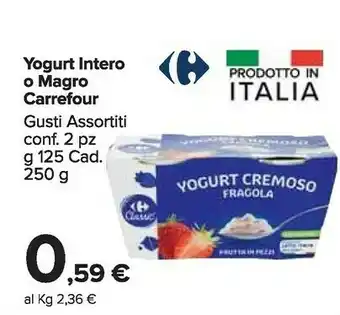 Carrefour Carrefour - Yogurt Magro Con Fragole 250 G(ml) offerta