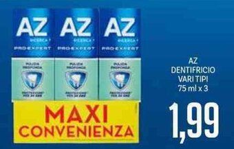 Supermercati Piccolo AZ Dentifricio Vari Tipi 75 ml x 3 offerta